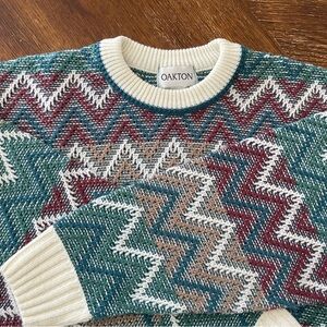 OAKTON Vintage Multicolor Chevron Men's Sweater size 40 (medium)